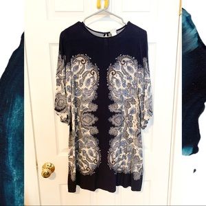 H&M Paisley Navy Shift Dress